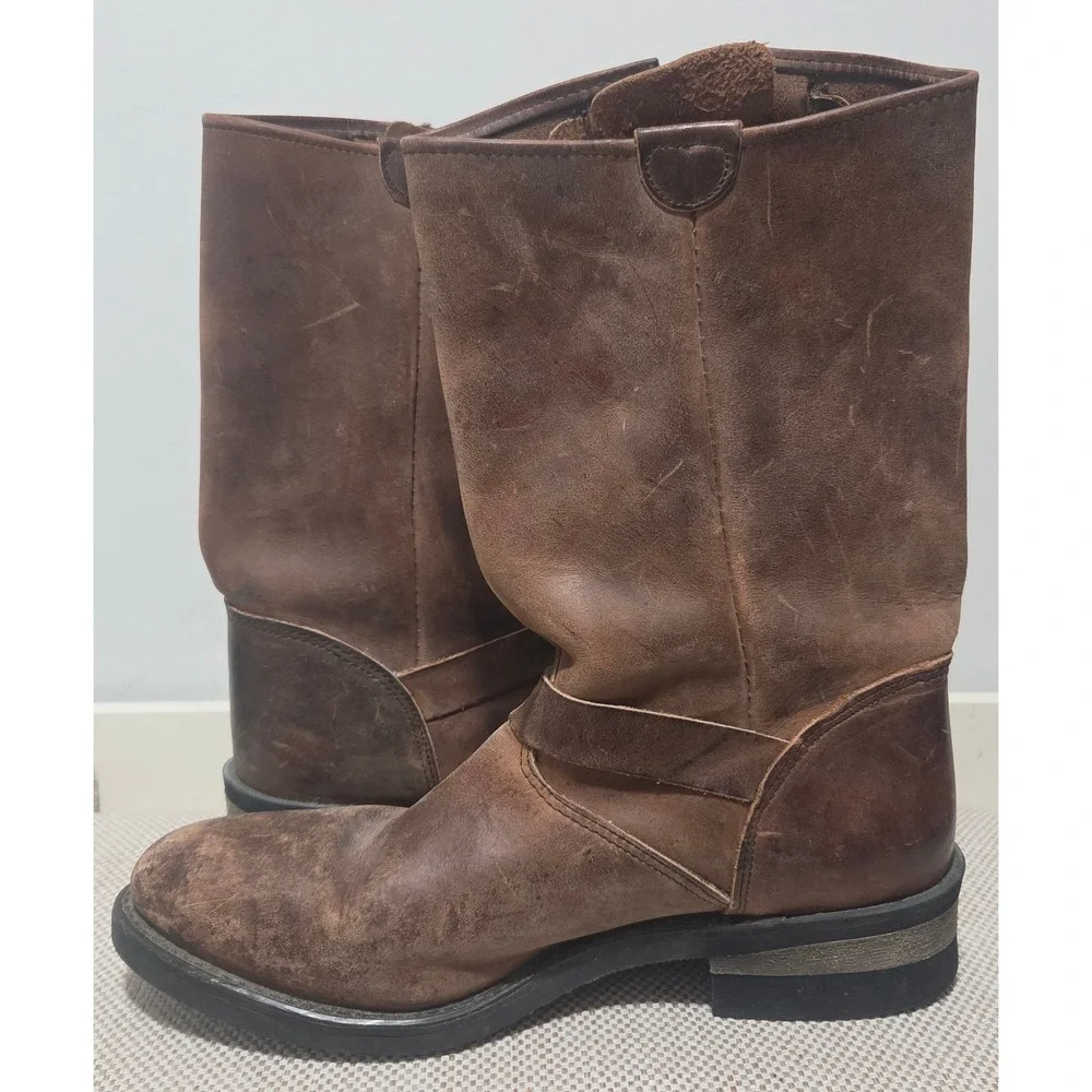 Vintage Harley Davidson Jerry Boots Mens Brown Flying Eagle 8631 10.5EE Wide